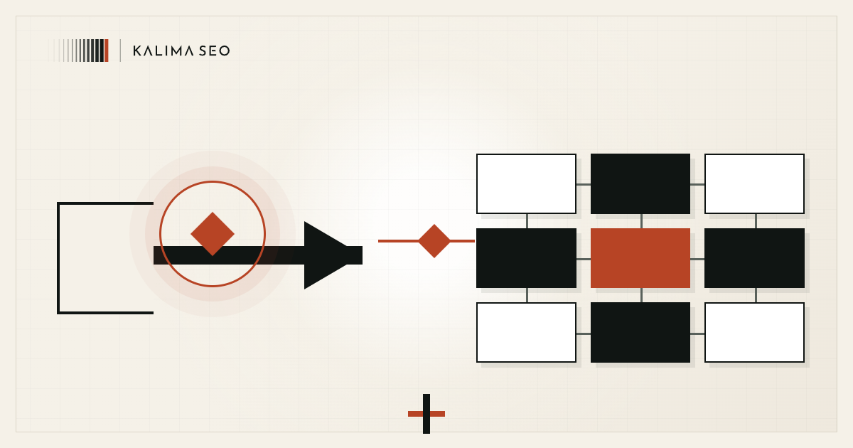 Comparación visual entre la ruta directa de un consultor SEO y la estructura coordinada de una agencia SEO