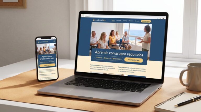 Ejemplo de web para academias · portada