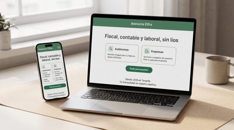 Ejemplo de web para asesorías y gestorías · portada