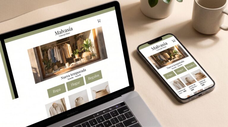 Ejemplo de web para comercios y tiendas online · portada