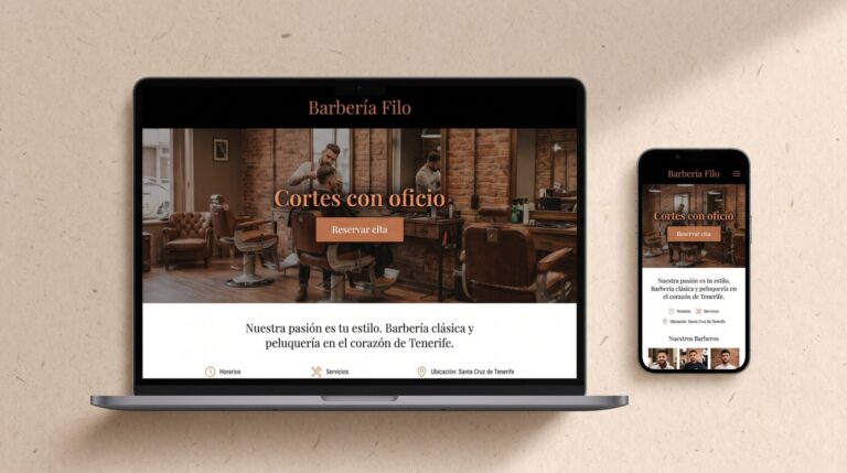 Ejemplo de web para peluquerías y barberías · portada