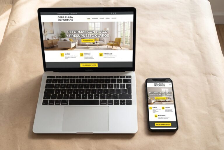 Ejemplo de web para empresas de reformas y construcción · portada