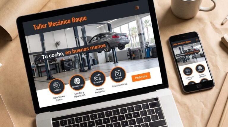 Ejemplo de web para talleres mecánicos · portada
