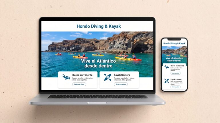 Ejemplo de web para empresas de turismo activo · portada