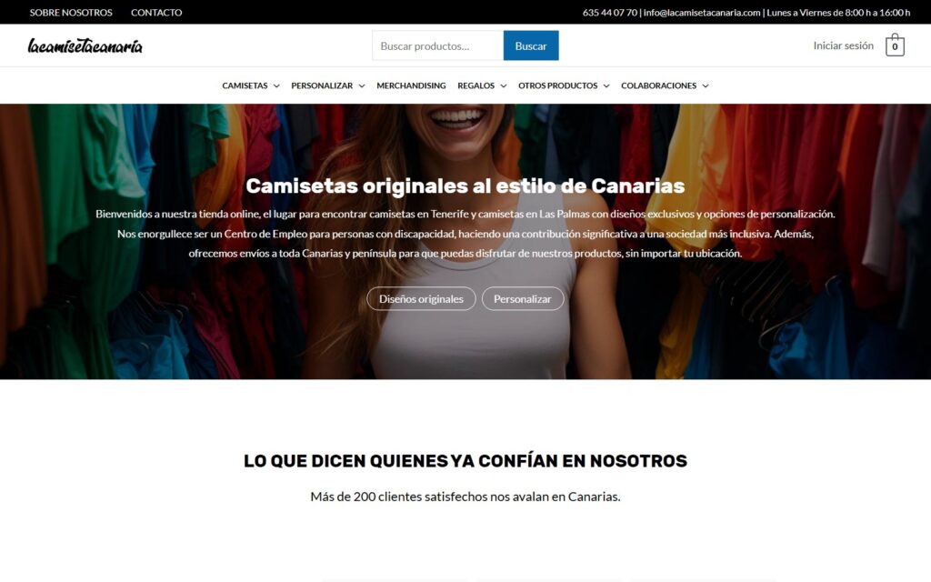 Portada de la tienda online La Camiseta Canaria