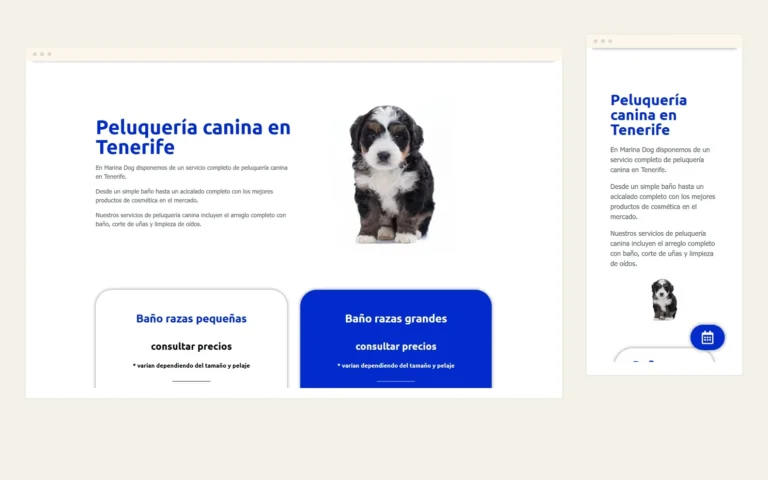 Web de Marina Dog revisada dentro de su proyecto de posicionamiento SEO