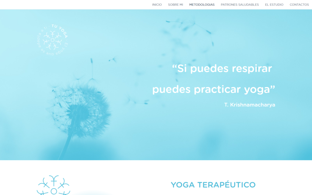 Sección pública de metodologías de Tuyo Yoga Studio